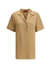 Gucci Gg Pattern Silk Shirt In Rame/mix