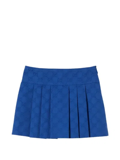 Gucci Kids' Gg Pattern Skirt In Blue