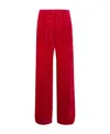 Gucci Gg-pattern Straight-leg Velvet Trousers In Red