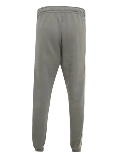 Pre-owned Gucci Gg-pattern Stripe-detail Track Pants In Gray