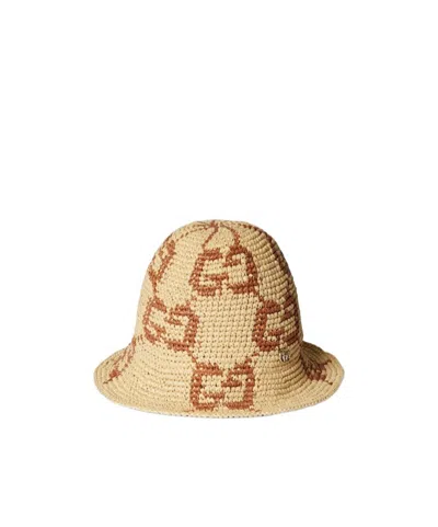 Gucci Gg Raffia-effect Cloche Hat In Beige