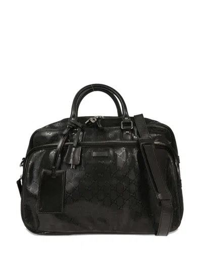 Pre-owned Gucci Gg-pattern Tote Bag In Black