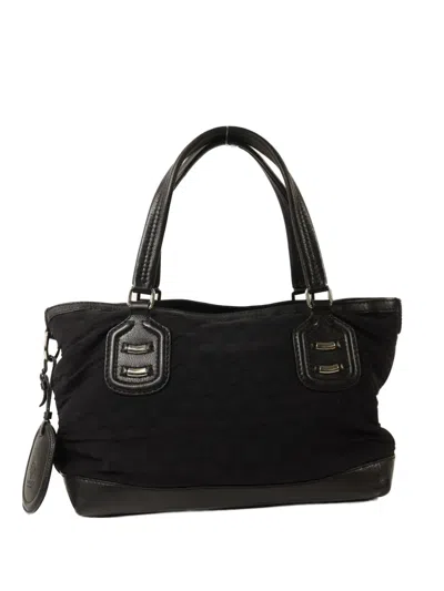 Pre-owned Gucci Gg Pattern Tote Bag In Black