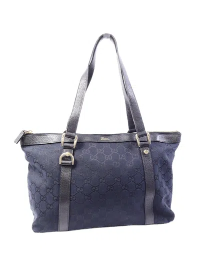 Pre-owned Gucci Gg Pattern Tote Bag In Blue