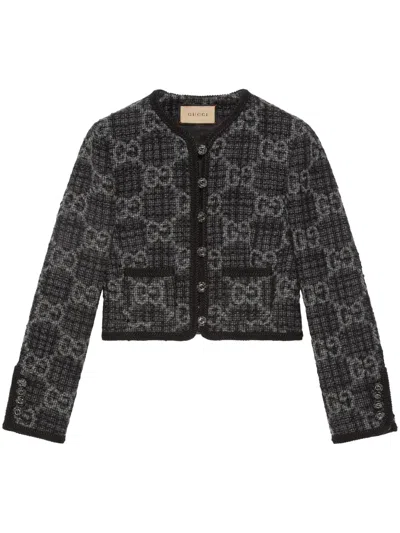 Gucci Gg Tweed Jacket In Printed