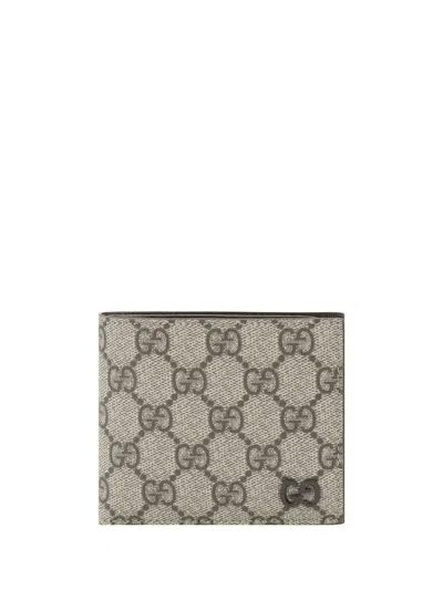 Gucci Gg Supreme Textile Wallet In Brown