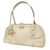 GUCCI GUCCI GG PATTERN WHITE LEATHER SHOPPER BAG (PRE-OWNED)