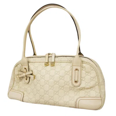 Gucci Gg Pattern White Leather Shopper Bag ()