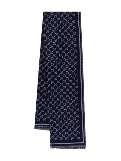 GUCCI GG-PATTERN WOOL SCARF