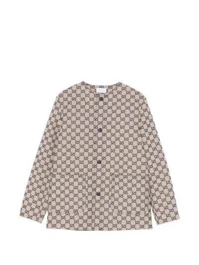 Gucci Kids' Gg-patterned Jacket In Neutral