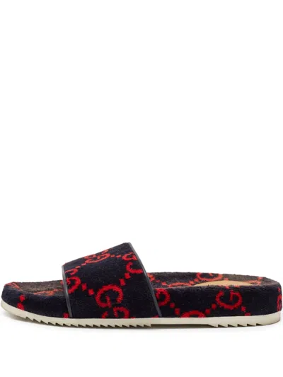 Pre-owned Gucci Gg Patterned Sandals