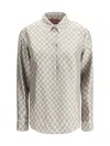 Gucci Gg Patterned Shirt In Camel/ebony/mc