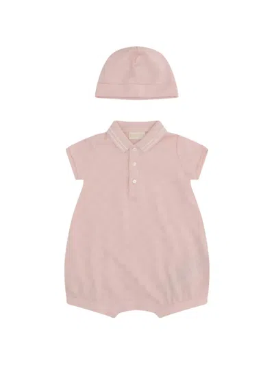 Gucci Babies' Gg-patterned Shorties Set (set Of Two) In Pink