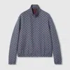 Gucci Gg Pied-de-poule Wool Jacket In Blue