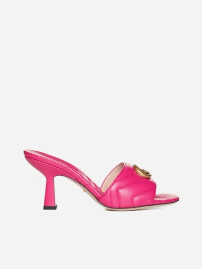 Gucci Gg Plaque Leather Sandals