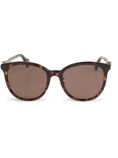 Gucci Gg-plaque Sunglasses In Brown