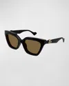 Gucci Gg Plastic Cat-eye Sunglasses In Black