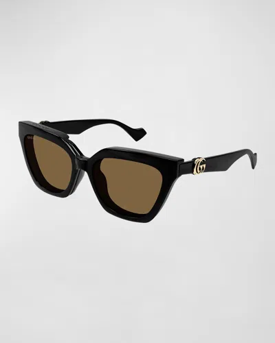 Gucci Gg Plastic Cat-eye Sunglasses In Black