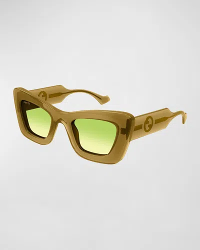 Gucci Gg Plastic Cat-eye Sunglasses In Brown