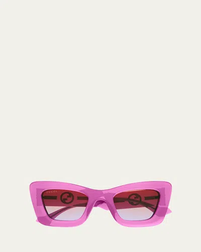 Gucci Gg Plastic Cat-eye Sunglasses In Pink
