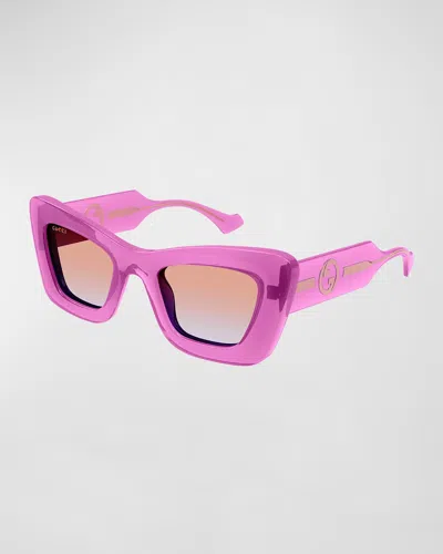 GUCCI GG PLASTIC CAT-EYE SUNGLASSES