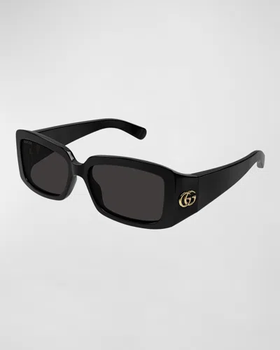 Gucci Gg Plastic Rectangle Sunglasses In Pink