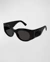 Gucci Gg Plastic Round Sunglasses In Black