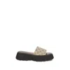 Gucci 45mm North Gg Monogram Canvas Platform Sandals In Beige
