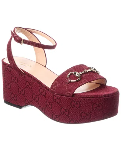 Gucci Gg Platform Sandal In Burgundy