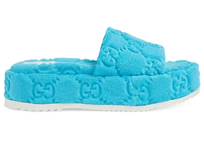 Pre-owned Gucci Gg Platform Sandal (women's) Sneakers In Blue