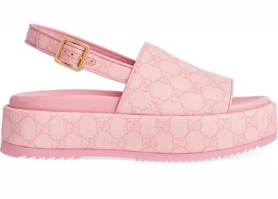 Pre-owned Gucci Gg Platform Sandal (women's) Sneakers In Pink