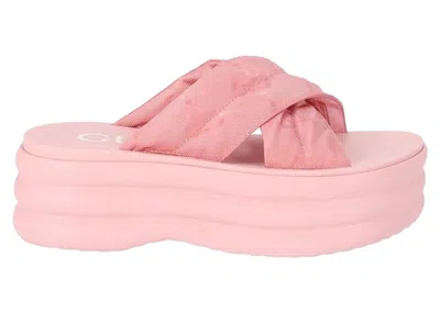 Pre-owned Gucci Gg Platform Slide (women's) Sneakers In Pink