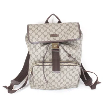 Pre-owned Gucci Gg Plus Beige Gg Plus Backpack () In Sand