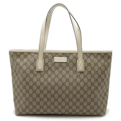 Pre-owned Gucci Gg Plus Beige Ivory Pvc Leather Shoulder Bag Tote Bag ()