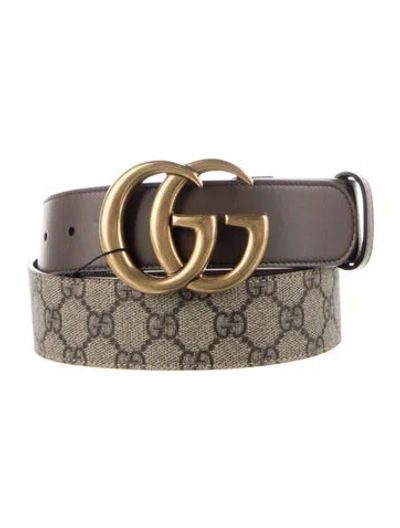 Pre-owned Gucci Gg Plus Canvas Belt In Neutral