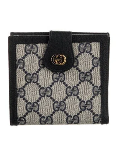 Pre-owned Gucci Gg Plus French Purse In Neutral