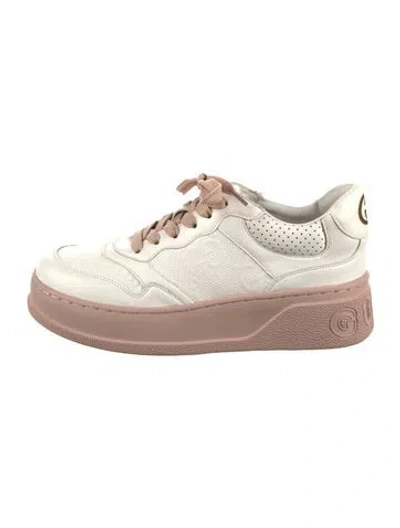 Pre-owned Gucci Gg Plus Leather Sneakers In Multi