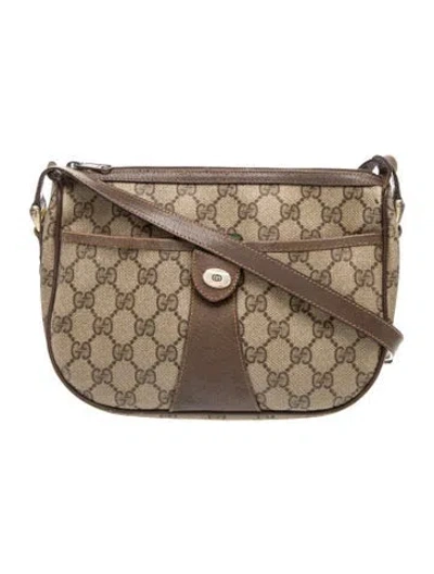Pre-owned Gucci Gg Plus Sherry Line Shoulder Bag Vintage In Brown/neutrals