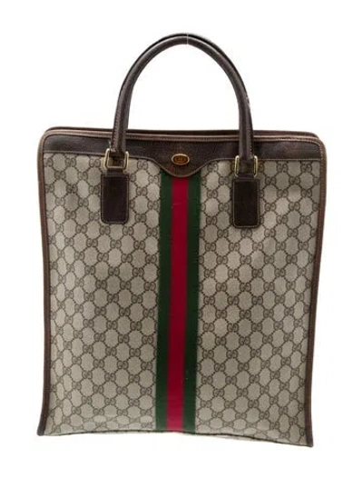 Pre-owned Gucci Gg Plus Suitcase In Neutral