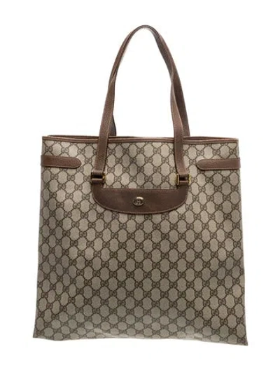 Pre-owned Gucci Gg Plus Tote In Neutral