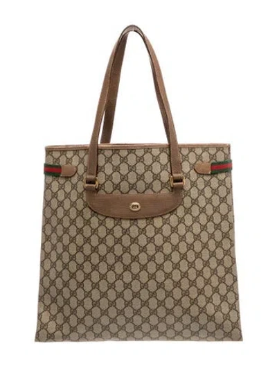 Pre-owned Gucci Gg Plus Tote Vintage In Brown