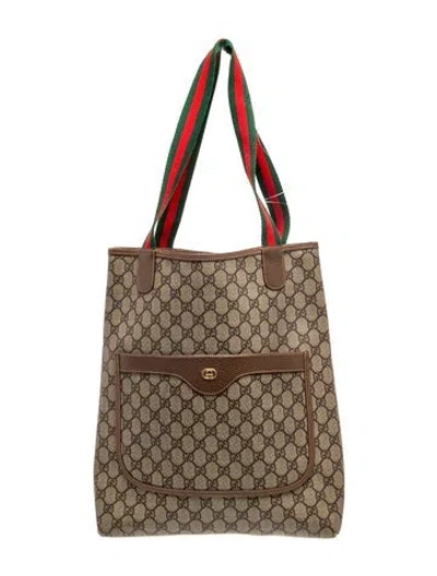 Pre-owned Gucci Gg Plus Tote Vintage In Neutral