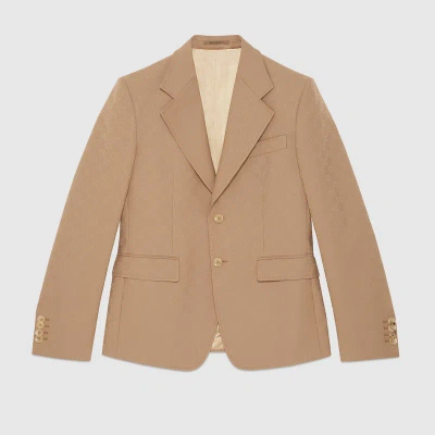 Gucci Gg Polyester Jacket In Beige