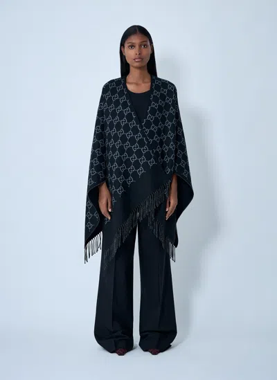 Gucci Gg Poncho In Black