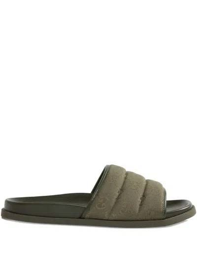 Gucci Green Shoes Sandals In Gray