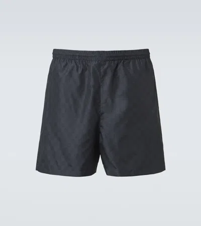Gucci Gg Poplin Swim Trunks In Black