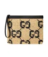 Gucci Gg  Pouch In Natural And Black