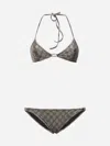 Gucci Sparkling Jersey Bikini In Beige,ebony