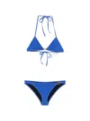 Gucci Halter Neck Triangle Bikini Top Hardware In Blue