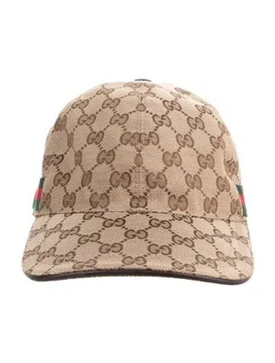 Pre-owned Gucci Gg Print Canvas Baseball Cap In Neutral